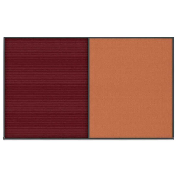Double Door Radius Corkboard, 60"x36", Hea